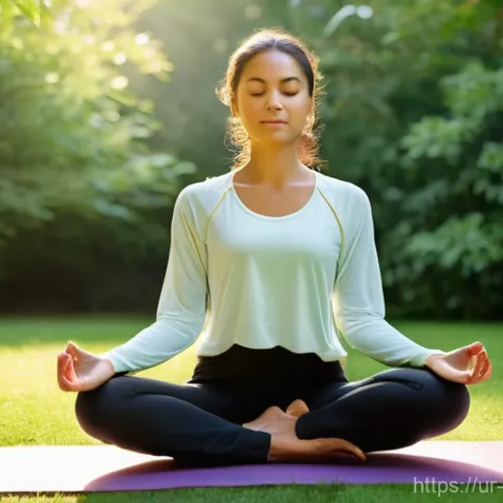 정신 건강을 위한 자기 돌봄 기법 - **Prompt: Serene Morning Meditation in Nature**
"A young woman in her late teens or early twenti...