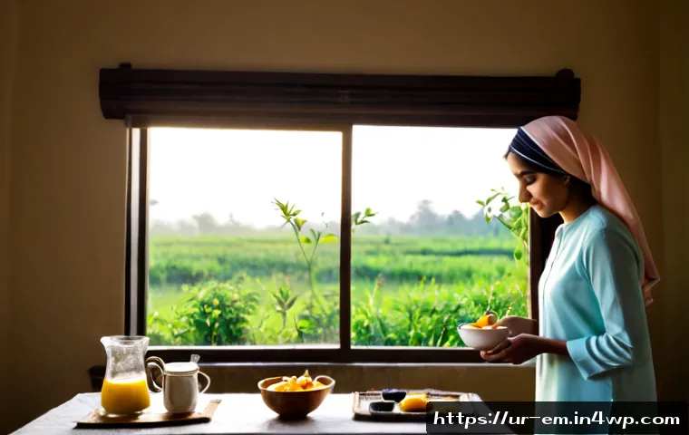 Home 30 자기 돌봄을 위한 건강한 일상 습관의 중요성 - Photorealistic morning self-care routine in a bright, tidy Pakistani home, a modestly dressed Urdu-s...